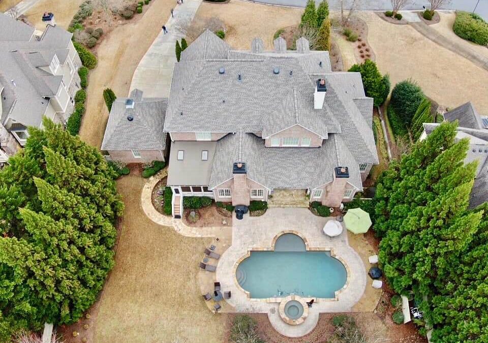 aerial photo of roof