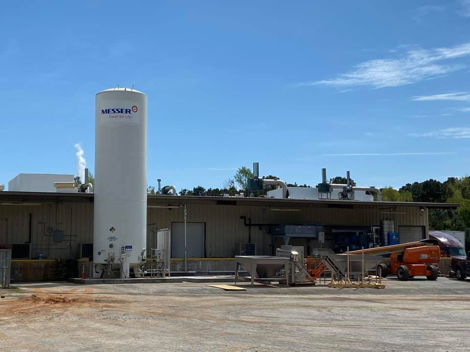 Photo of the Commercial Chicken Plant that had some repair needed to a metal roof