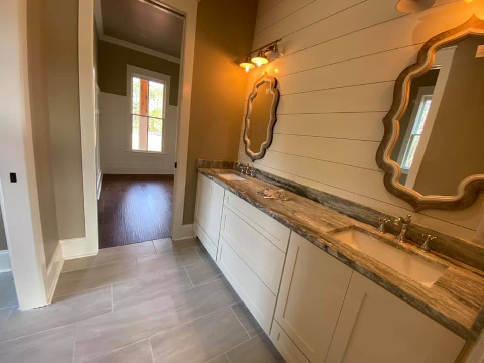 Photo of second master bathroom with double vanity