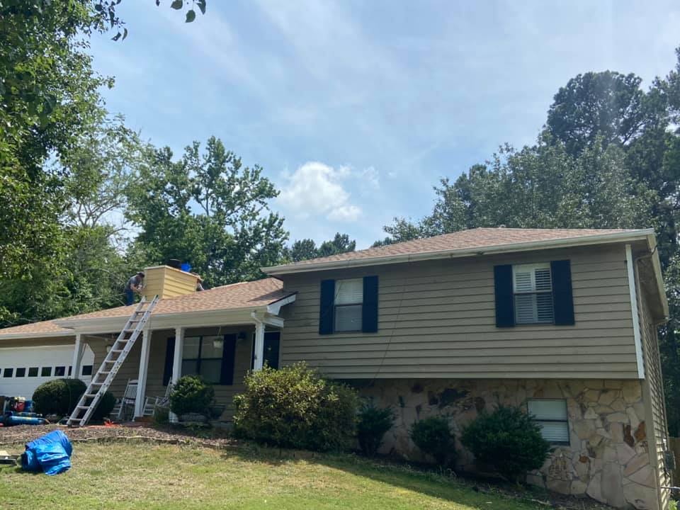 new roof being completed.