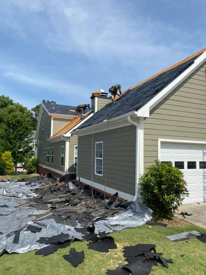 Underlay going down on the Bogart House roof replacement