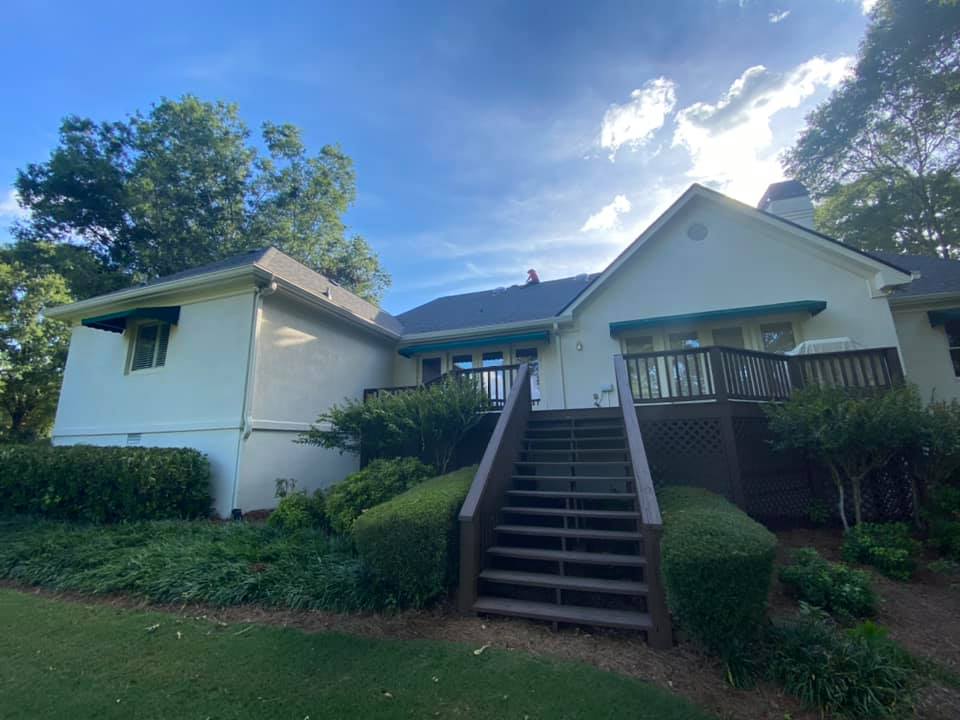 new roof installed. photo from the rear of the home