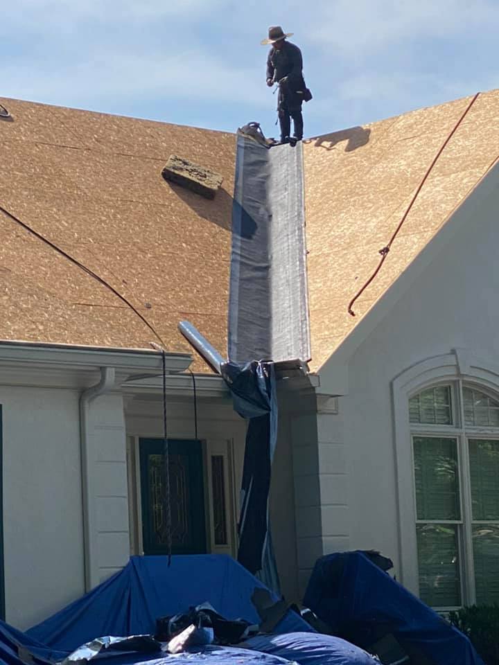 flashing installed in the gutter area of the ridge of the house