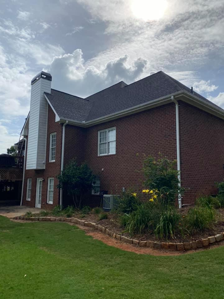 photo of Watkinsville home from rear side showing the finished roof