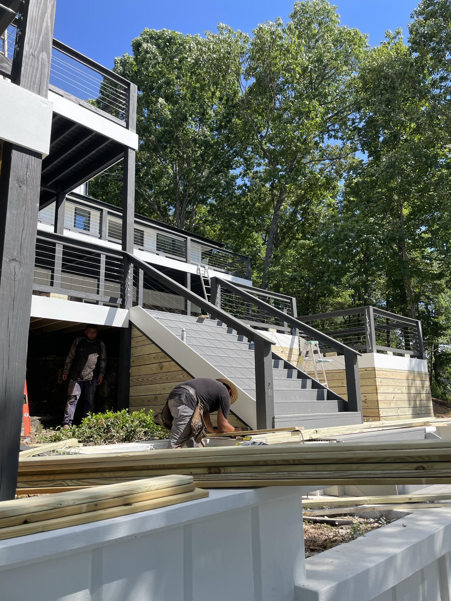 Photo of stairwell leading to upper deck system