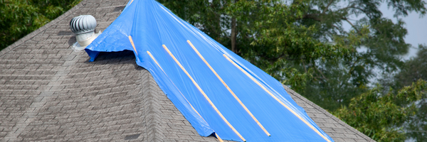 tarp on a roof